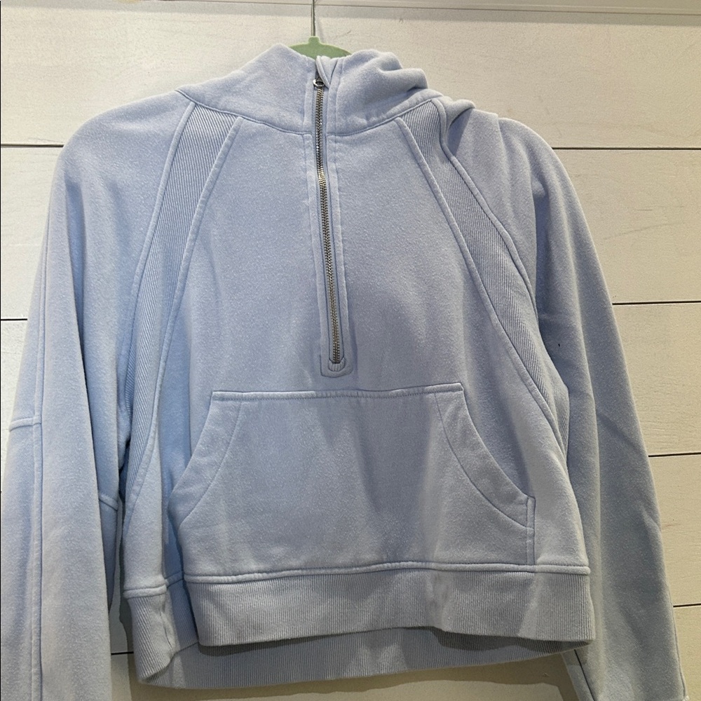 Light Blue Half-Zip Hoodie